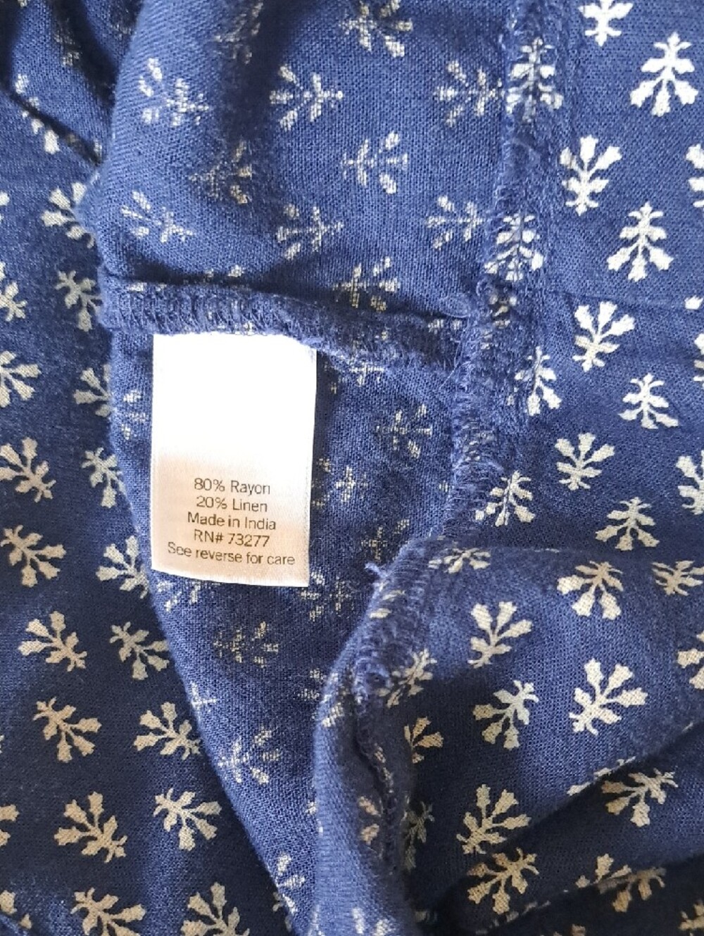 Sonoma Navy Blue Sleeveless Button-Front Shift Dress with White Floral Print - Picture 4 of 4